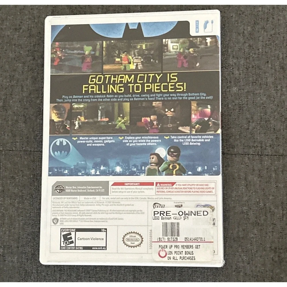 LEGO Batman The Videogame Nintendo Wii Warner Bros DC Comics 2008‎ Complete CIB